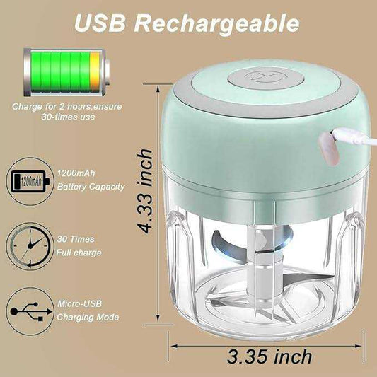 🧄 Rechargeable Mini Electric Garlic Chopper | Wireless Food Processor for Garlic, Veggies & Baby Food👶