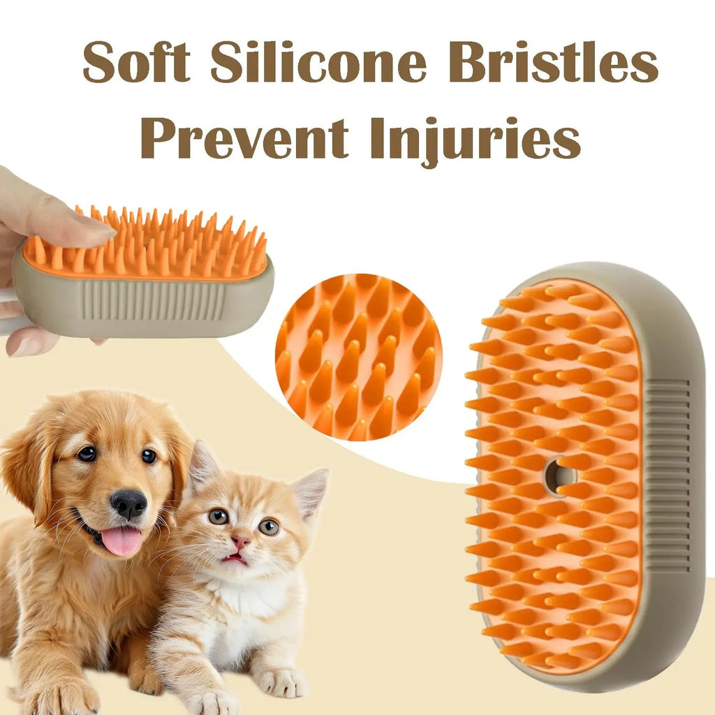 🐶🐱 Gentle Steam Brush for All Pets | Self-Cleaning, Cordless & Fur-Friendly🐱🐶