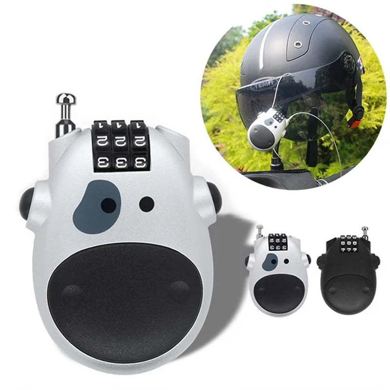 🔐 Cute Cow Retractable Cable Lock - 3-Digit Combination Security Lock for Luggage, Bikes, Bags & More