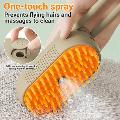 🐶🐱 Gentle Steam Brush for All Pets | Self-Cleaning, Cordless & Fur-Friendly🐱🐶