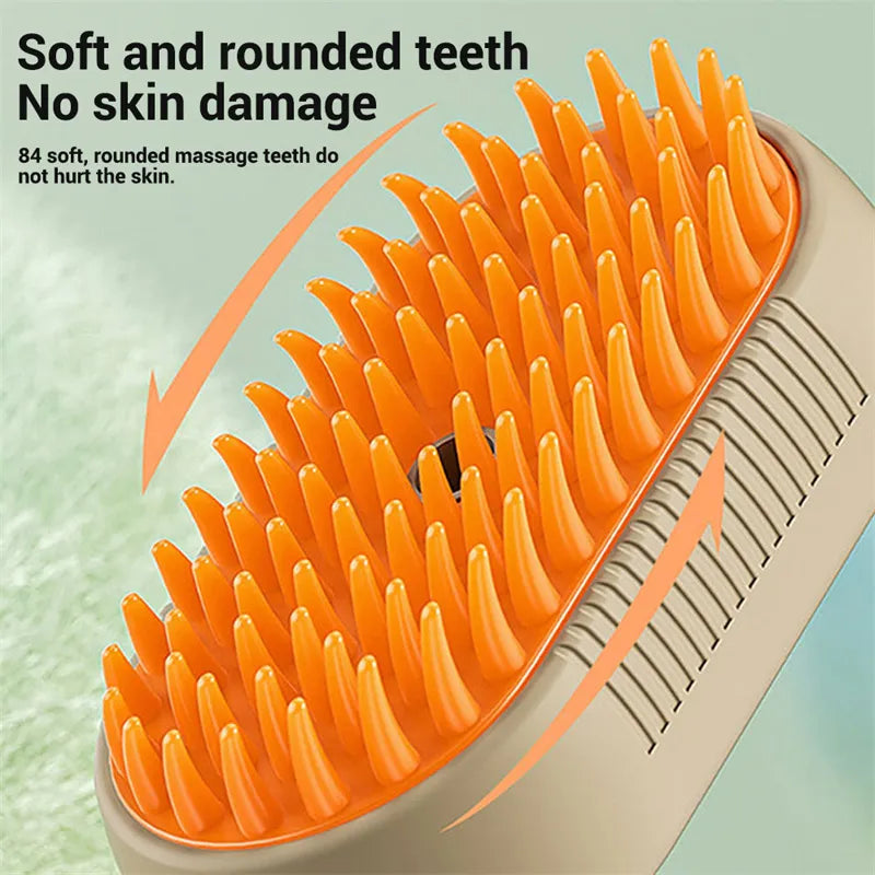 🐶🐱 Gentle Steam Brush for All Pets | Self-Cleaning, Cordless & Fur-Friendly🐱🐶
