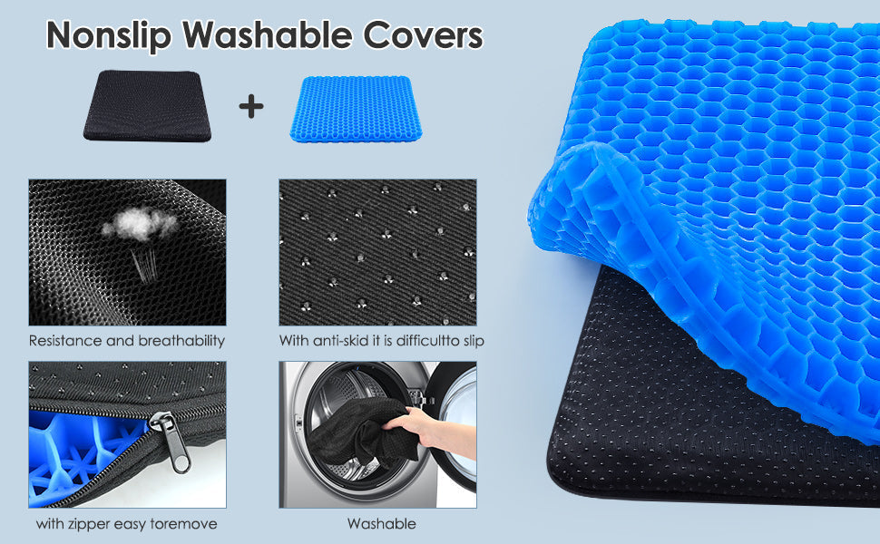 🔥 Honeycomb Cooling Gel Seat Cushion | Pressure Relief & Non-Slip for Office/Car/Wheelchair