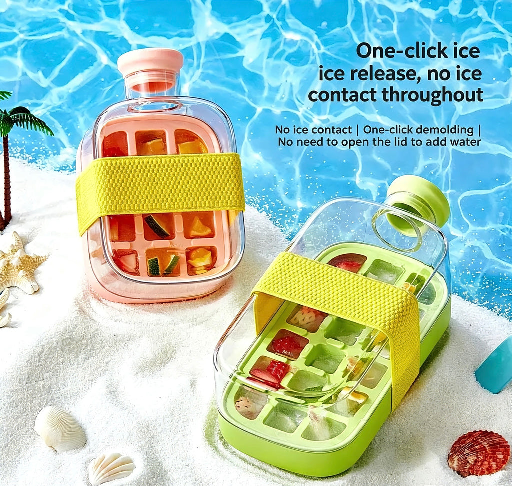 ❄️❄️All-in-1 Ice Cube Bottle: Make, Store & Sip Cold Drinks Anywhere✨✨