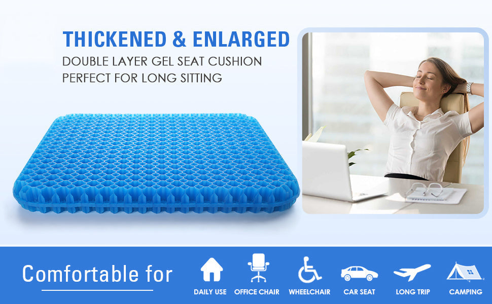 🔥 Honeycomb Cooling Gel Seat Cushion | Pressure Relief & Non-Slip for Office/Car/Wheelchair