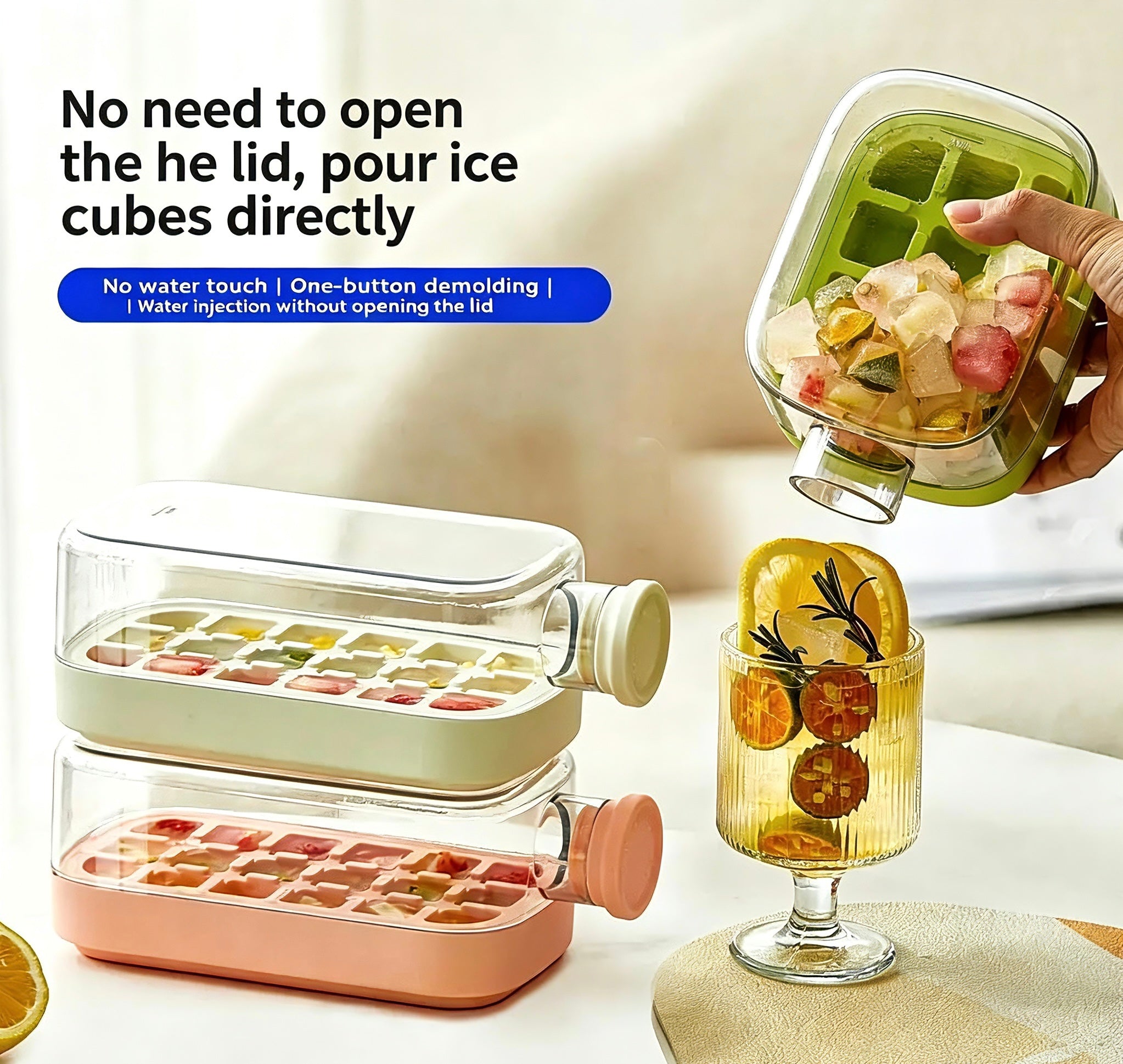 ❄️❄️All-in-1 Ice Cube Bottle: Make, Store & Sip Cold Drinks Anywhere✨✨