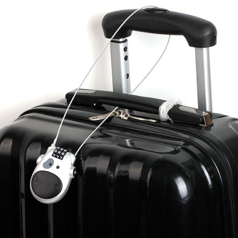 🔐 Cute Cow Retractable Cable Lock - 3-Digit Combination Security Lock for Luggage, Bikes, Bags & More