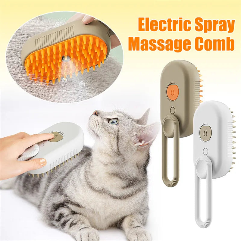 🐶🐱 Gentle Steam Brush for All Pets | Self-Cleaning, Cordless & Fur-Friendly🐱🐶