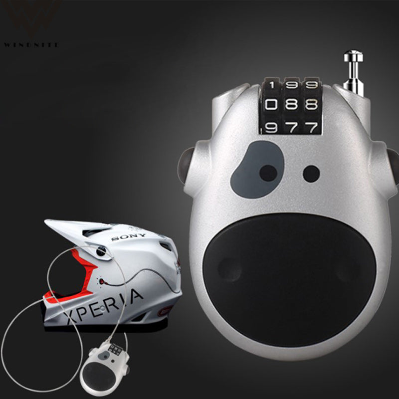 🔐 Cute Cow Retractable Cable Lock - 3-Digit Combination Security Lock for Luggage, Bikes, Bags & More