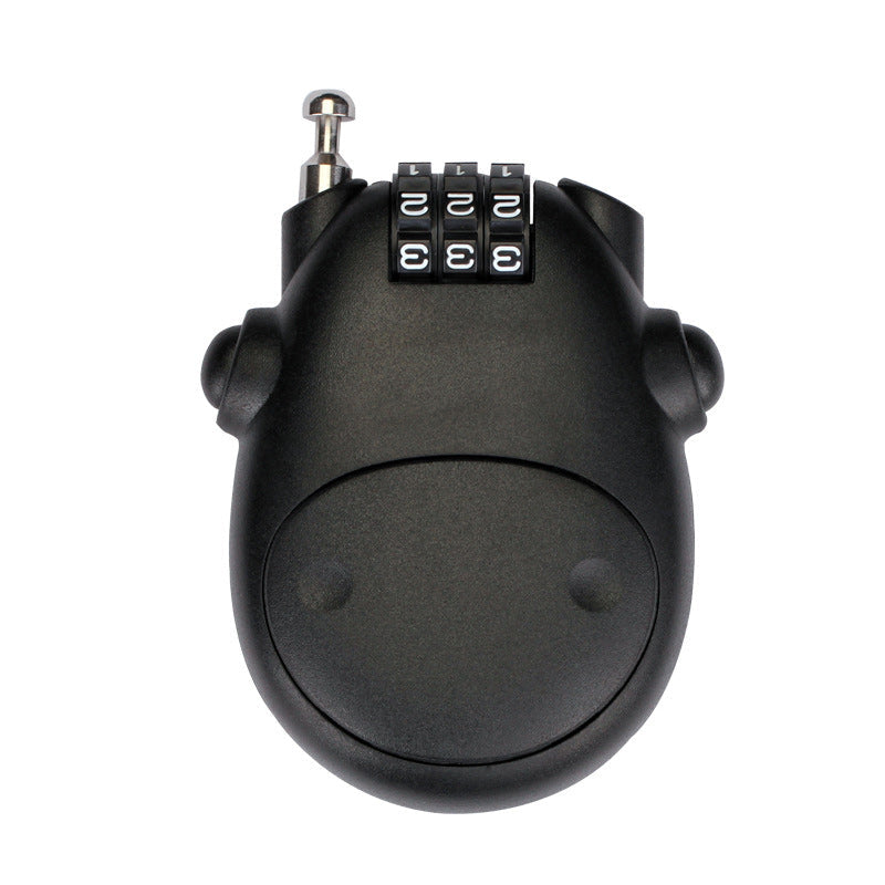 🔐 Cute Cow Retractable Cable Lock - 3-Digit Combination Security Lock for Luggage, Bikes, Bags & More