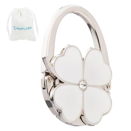 💖 Foldable Clover Bag Hanger | Portable Purse Holder with Bling✨