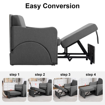 3-in-1 Convertible Sleeper Chair Sofa Bed – Adjustable Armchair with Pull-Out Bed