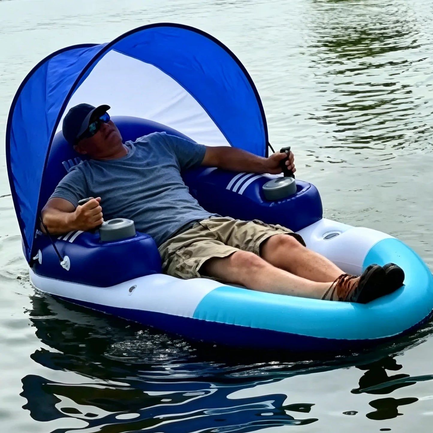 ⛱️🚤Electric Motorized Pool Lounger w/ Sun Canopy! 🏝️