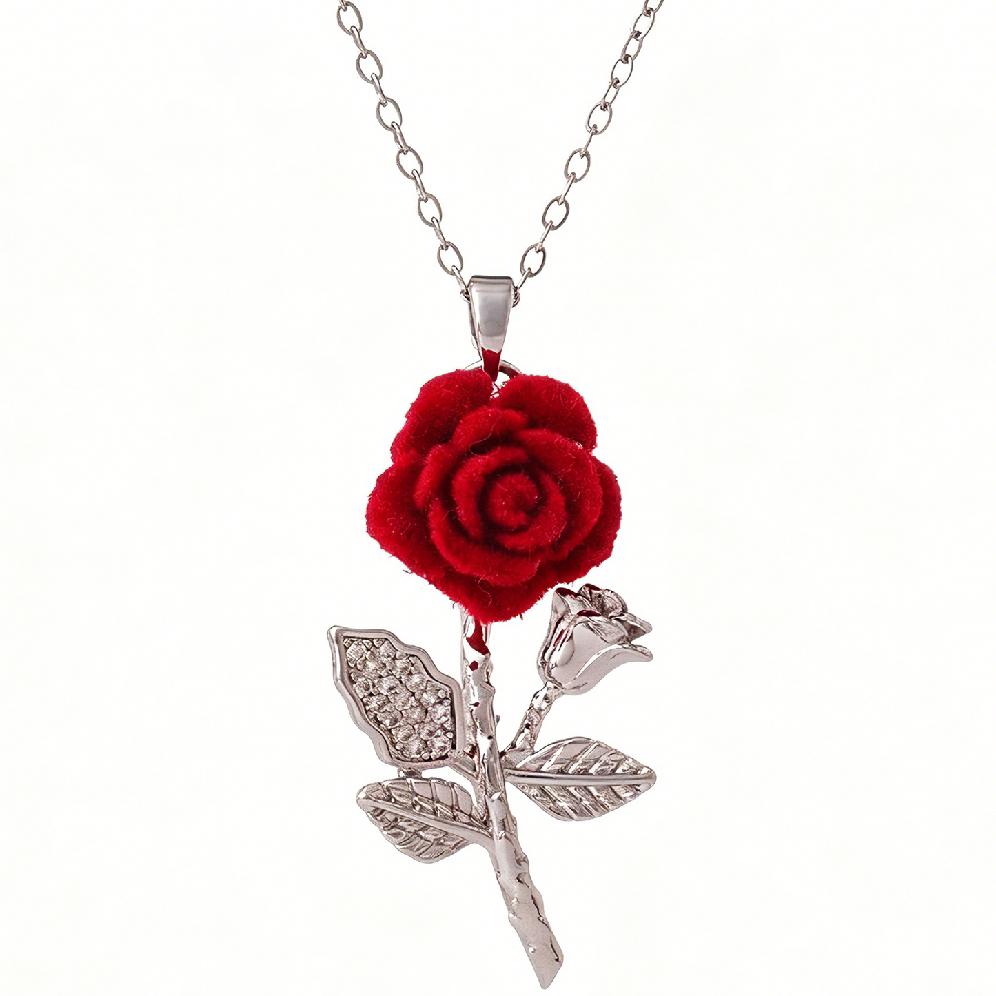 🌹 Eternal Rose Velvet Pendant Necklace 💖 18K Gold Plated Romantic Jewelry Gift for Her💎