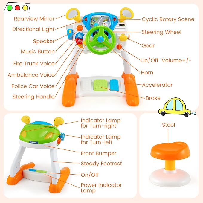 🚗Kids Driving Simulation Toy-🎁The best gift for the kids