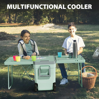 🧊Multi Function Rolling Cooler - Keeps Ice for up to 5 Day