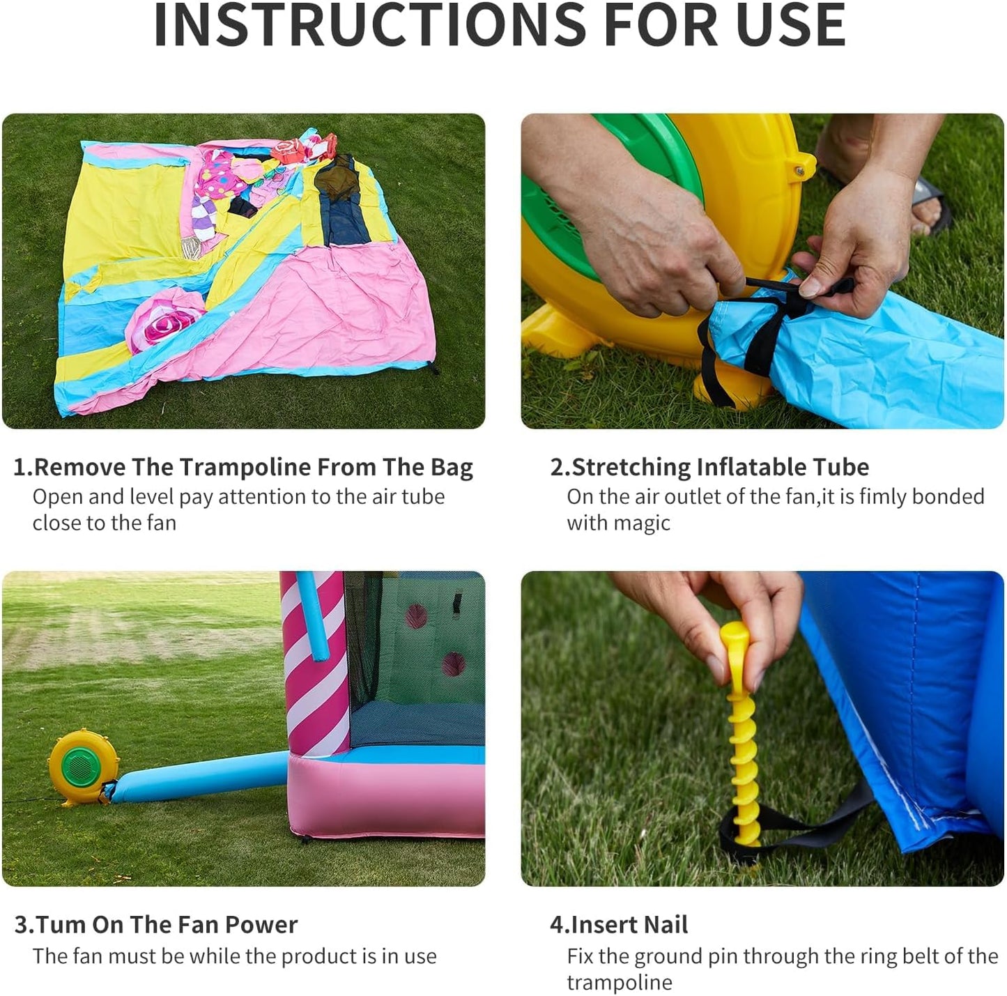 6-in-1 Inflatable Bounce House with Water Slide