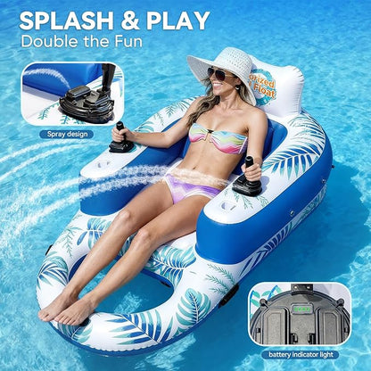 ⛱️🚤Electric Motorized Pool Lounger w/ Sun Canopy! 🏝️