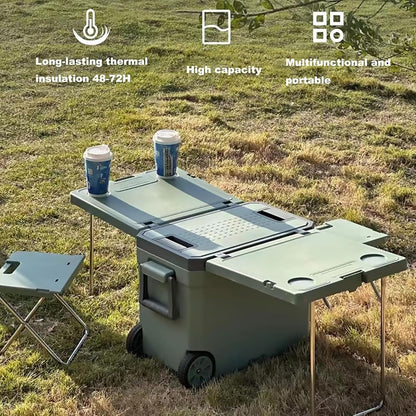 🧊Multi Function Rolling Cooler - Keeps Ice for up to 5 Day