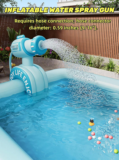 Inflatable slide pool with a sunshade—suitable for backyards, gardens, and summer water parties.