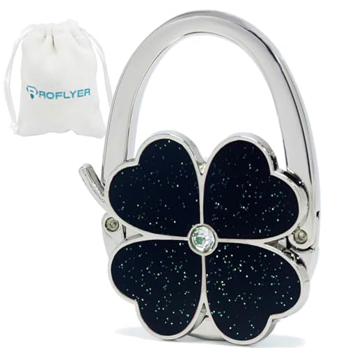 💖 Foldable Clover Bag Hanger | Portable Purse Holder with Bling✨