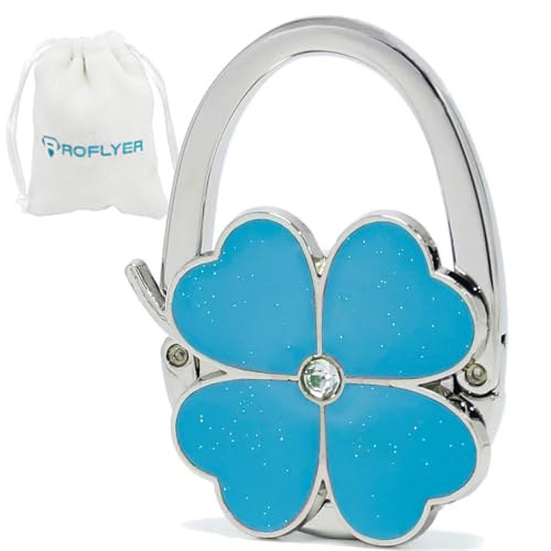 💖 Foldable Clover Bag Hanger | Portable Purse Holder with Bling✨