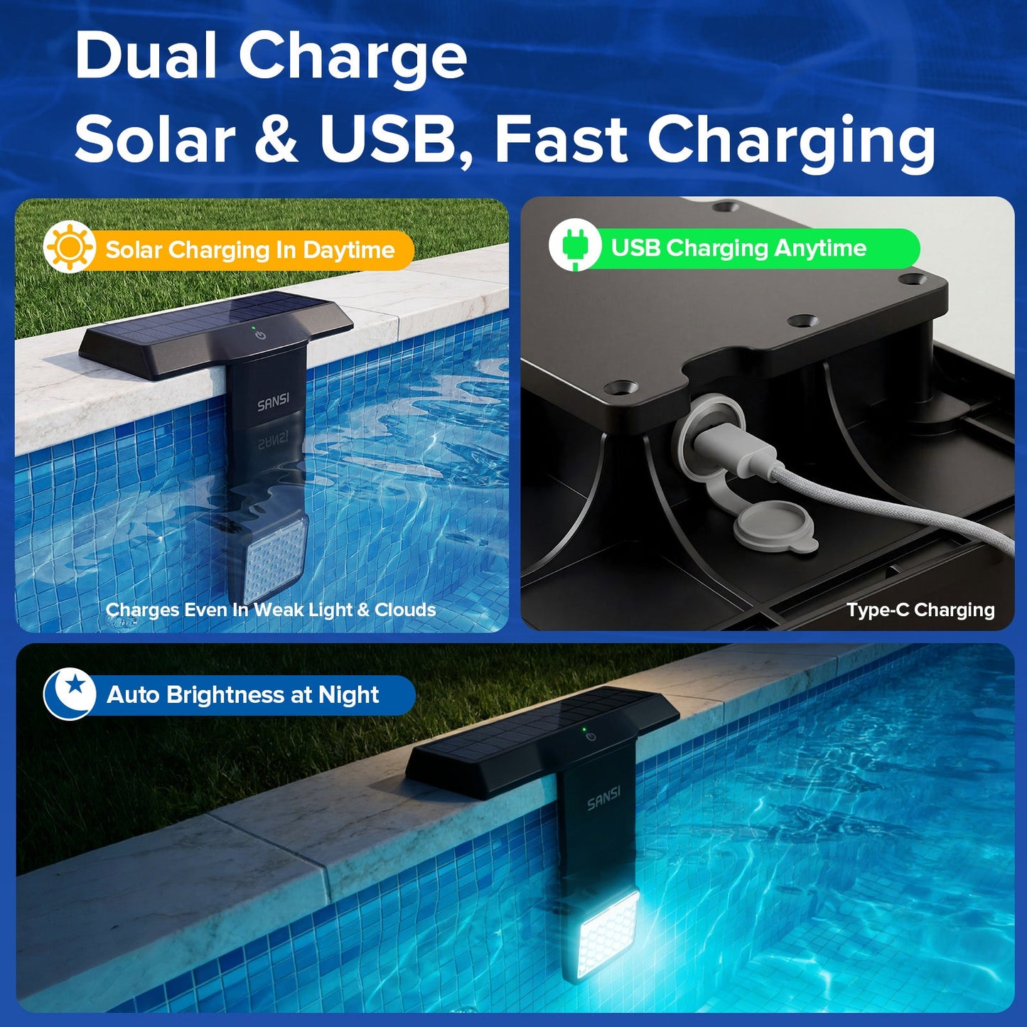 Solar RGB LED Pool Light with Remote Control