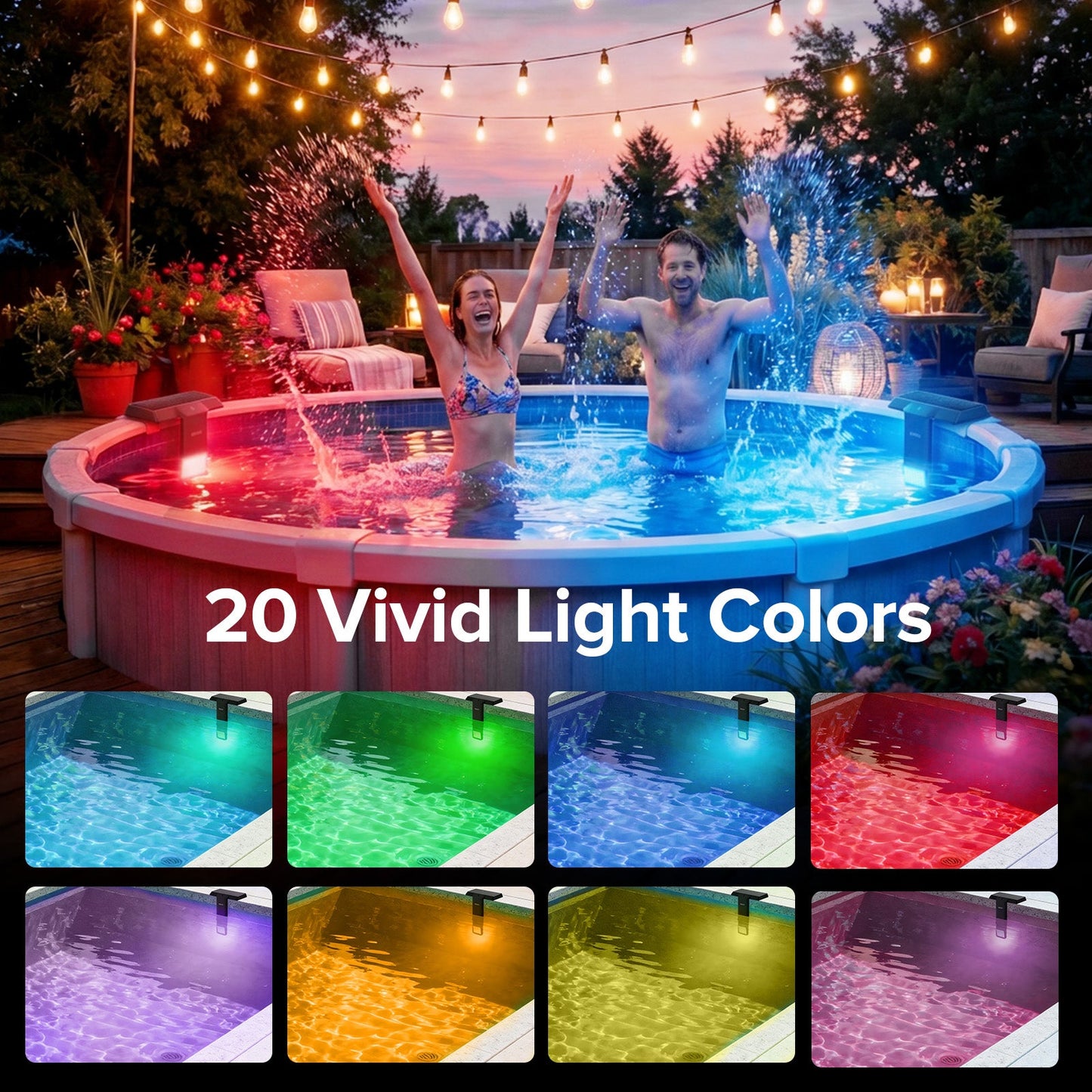 Solar RGB LED Pool Light with Remote Control