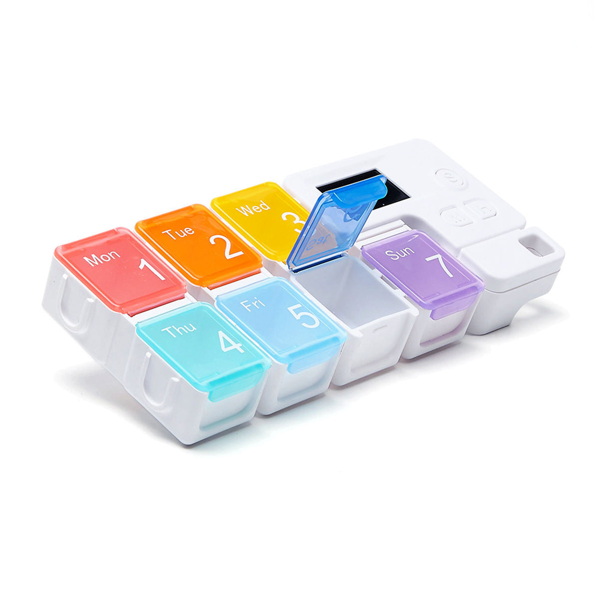 🎯Never Miss a Dose Again! 🚀 7-Day Mini Color Pill Box with Timer Reminder for Home & On-the-Go⏰
