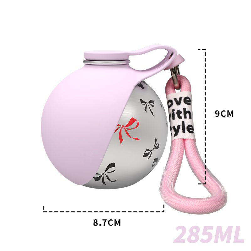 ✨ 285ml Xiaoman Pet Water Bottle | 304 Stainless Steel Leak-Proof Travel Water Bottle with Foldable Silicone Bowl & Lanyard for Outdoor Adventures 🐶