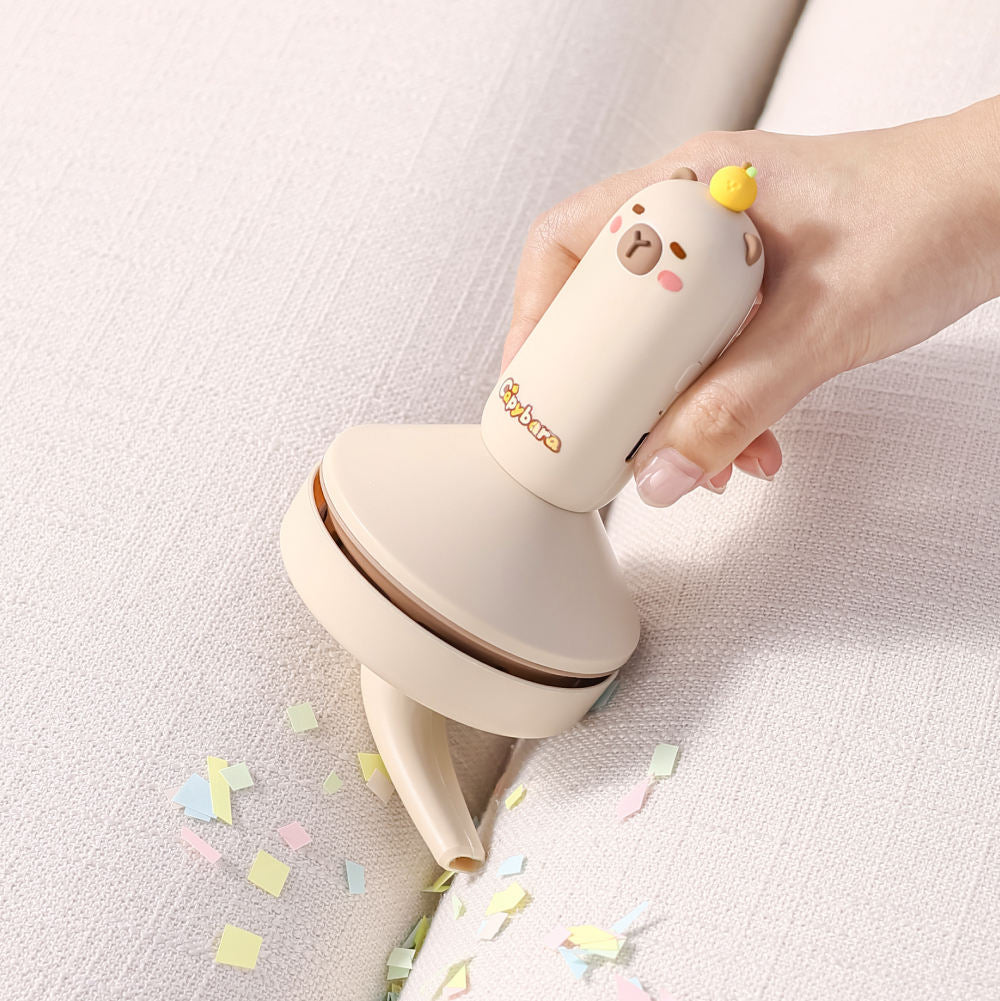 ✨ Capybara Cutie Mini Vacuum | USB Rechargeable Desk Dust Sweeper for Home & Office🧹