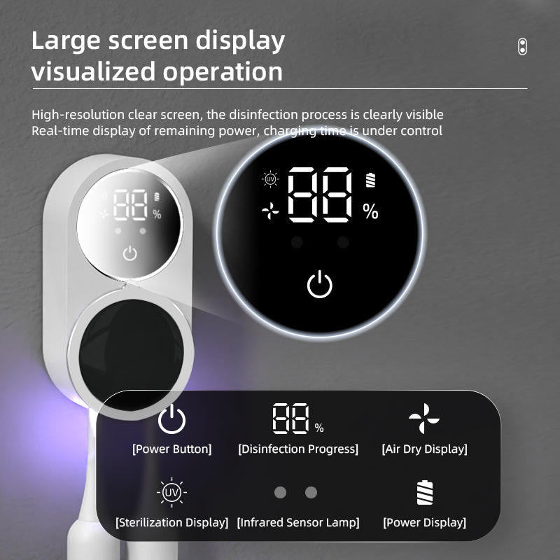 🦷 USB Rechargeable Toothbrush Sterilizer | UV Disinfection with Fan Drying💡