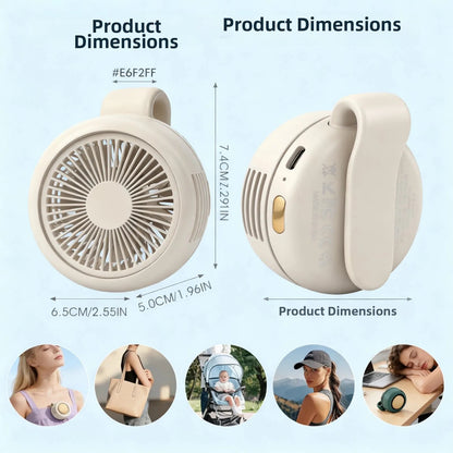 🍃Portable Clip On Mini Neck Fan | USB Rechargeable Bladeless Cooling Fan for Outdoor Travel Sports🌬️
