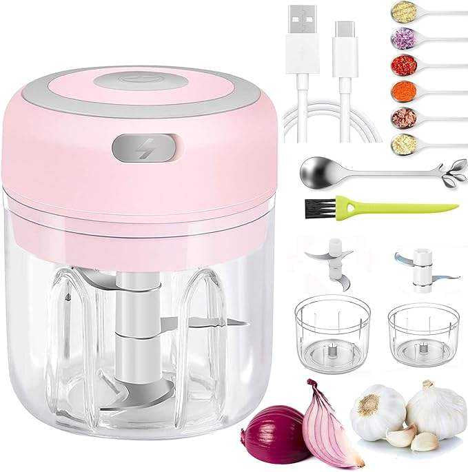 🧄 Rechargeable Mini Electric Garlic Chopper | Wireless Food Processor for Garlic, Veggies & Baby Food👶