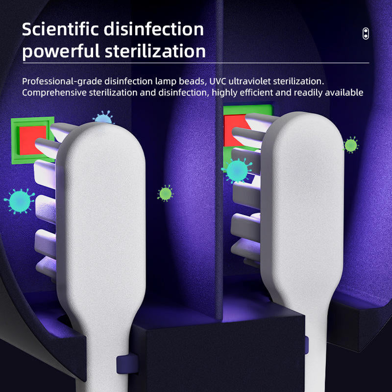 🦷 USB Rechargeable Toothbrush Sterilizer | UV Disinfection with Fan Drying💡
