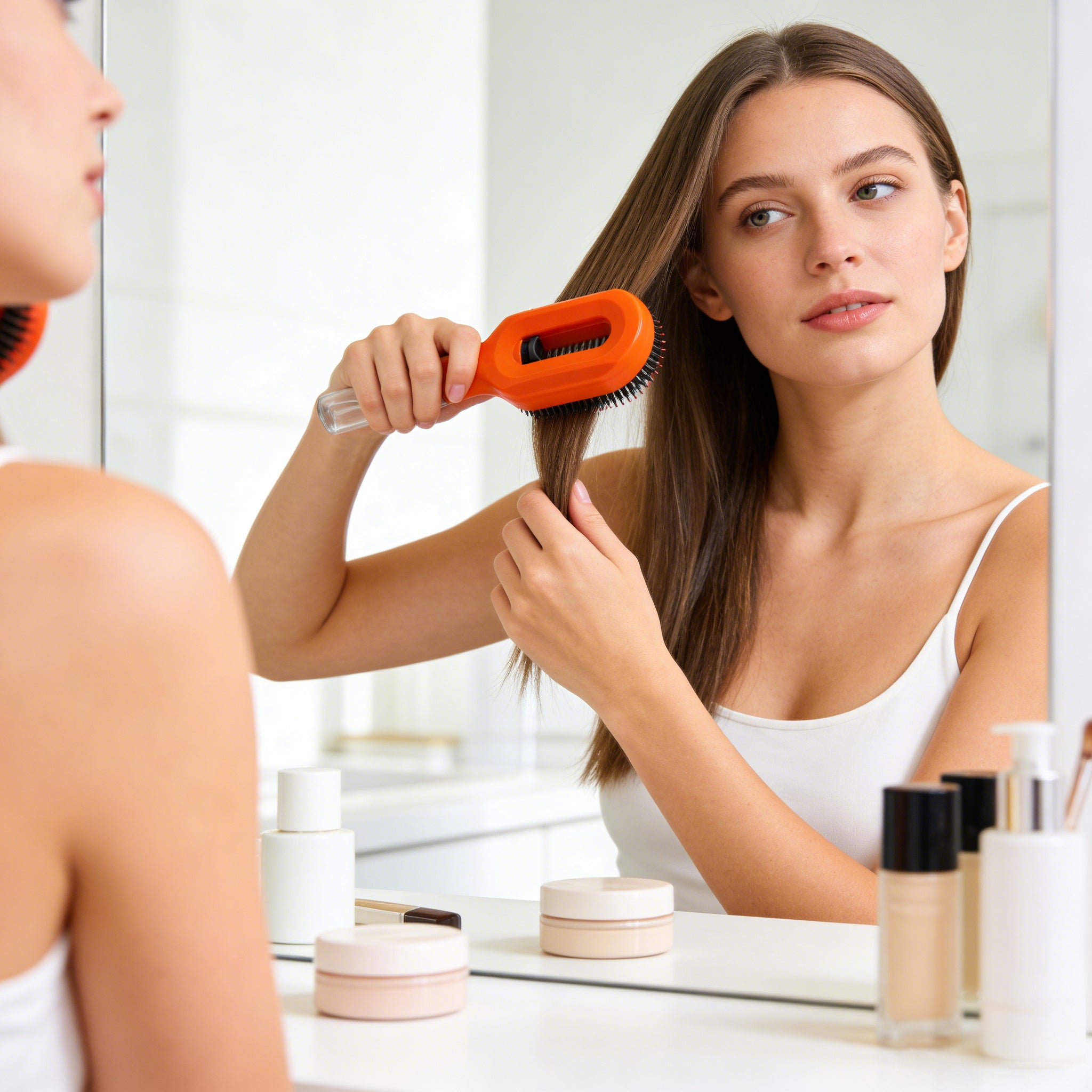 💦 2-in-1 Spray Detangler Brush - Wet & Dry Use, Anti-Static, Painless Tangle-Free Hair Styling Tool🚿