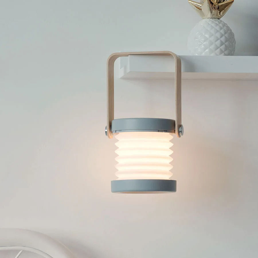 ✨ Portable Foldable LED Touch Lamp | Wooden Handle Rechargeable Night Light for Home & Travel🌙
