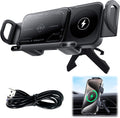 🚗 15W Auto-Clamp Car Wireless Charger Mount | Charge & Hold Your Phone in 1 Sec🧭