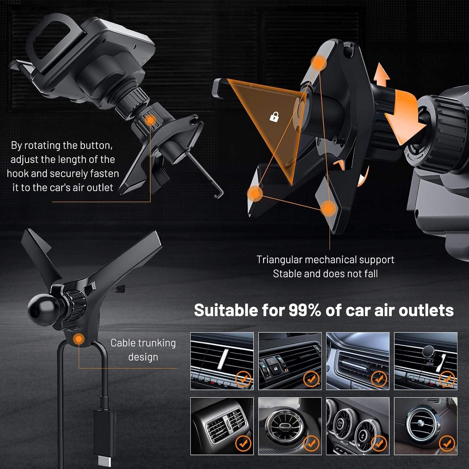 🚗 15W Auto-Clamp Car Wireless Charger Mount | Charge & Hold Your Phone in 1 Sec🧭