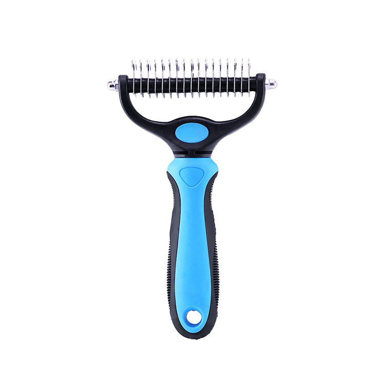 🐶🐱 Double Sided Undercoat Rake Comb 🧶 Hurtless Shedding & Dematting Pet Grooming Brush