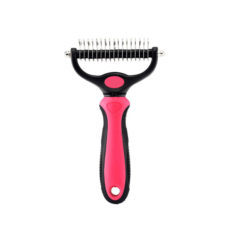 🐶🐱 Double Sided Undercoat Rake Comb 🧶 Hurtless Shedding & Dematting Pet Grooming Brush