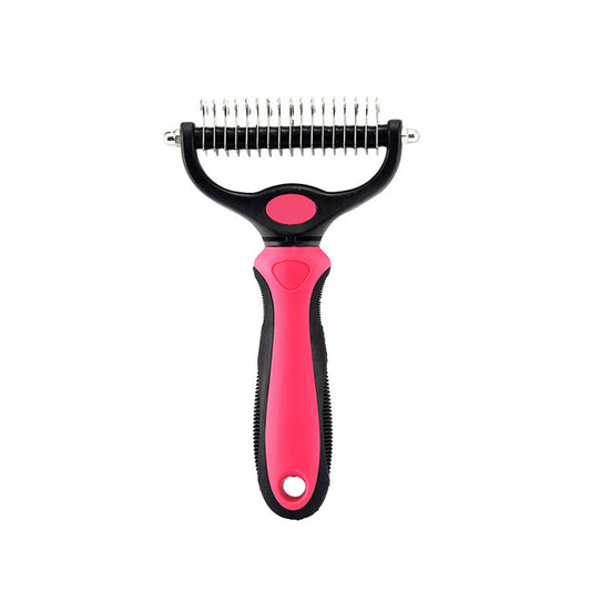 🐶🐱 Double Sided Undercoat Rake Comb 🧶 Hurtless Shedding & Dematting Pet Grooming Brush