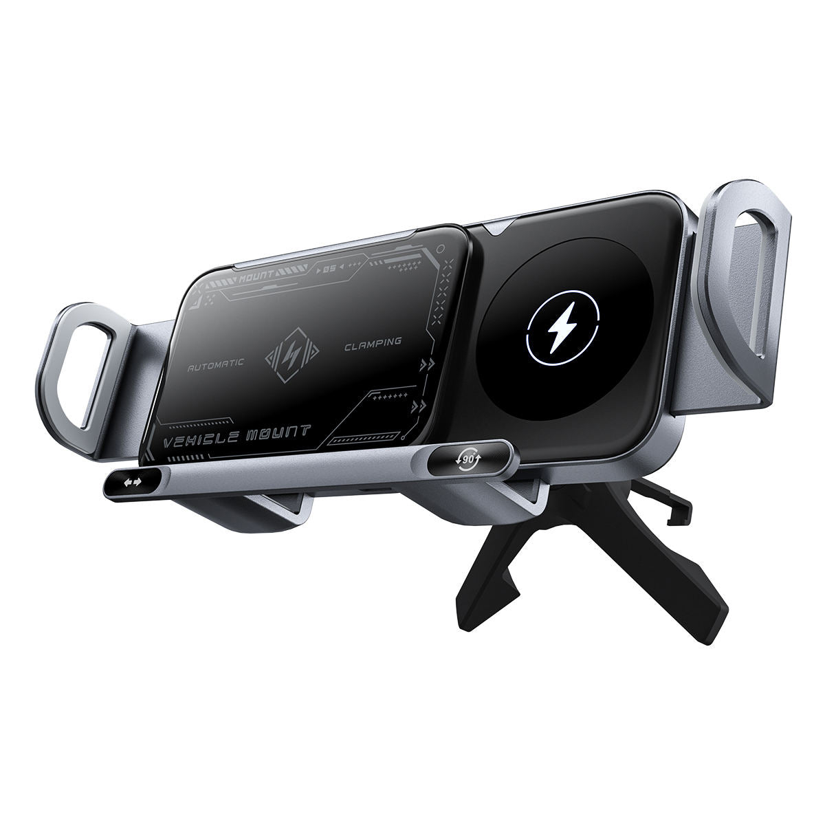 🚗 15W Auto-Clamp Car Wireless Charger Mount | Charge & Hold Your Phone in 1 Sec🧭