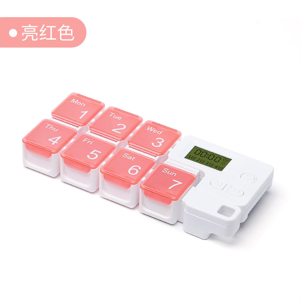🎯Never Miss a Dose Again! 🚀 7-Day Mini Color Pill Box with Timer Reminder for Home & On-the-Go⏰