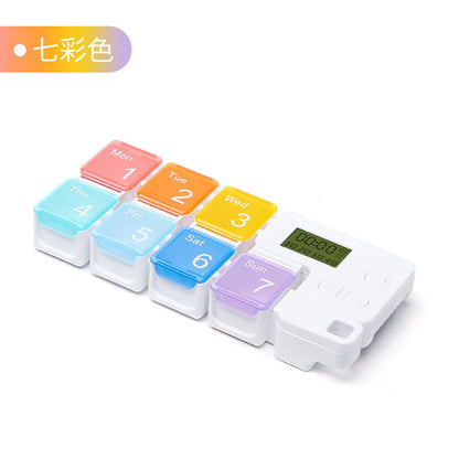 🎯Never Miss a Dose Again! 🚀 7-Day Mini Color Pill Box with Timer Reminder for Home & On-the-Go⏰