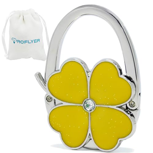 💖 Foldable Clover Bag Hanger | Portable Purse Holder with Bling✨
